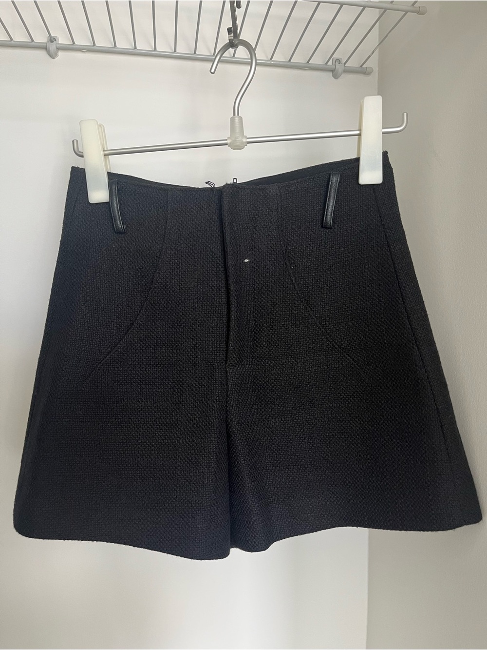 Elle Black High-Waist Structured Shorts